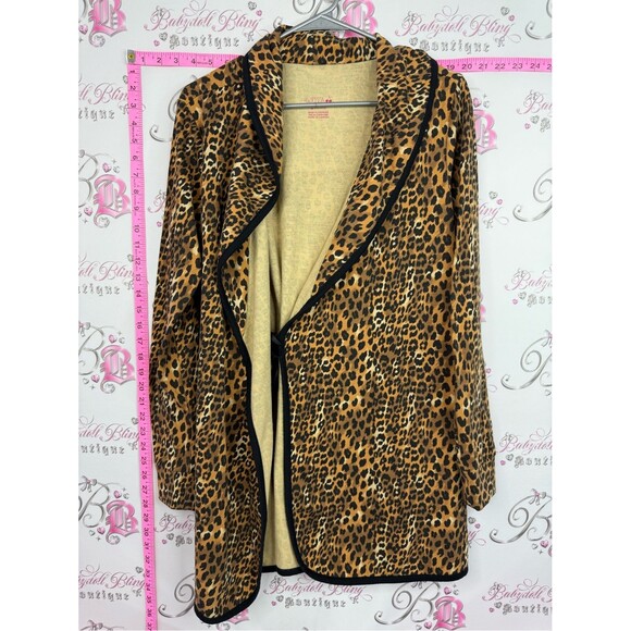 La SENZA Other - La SENZA Leopard Print Open Front Robe Jacket - Brown & Black tie up interior